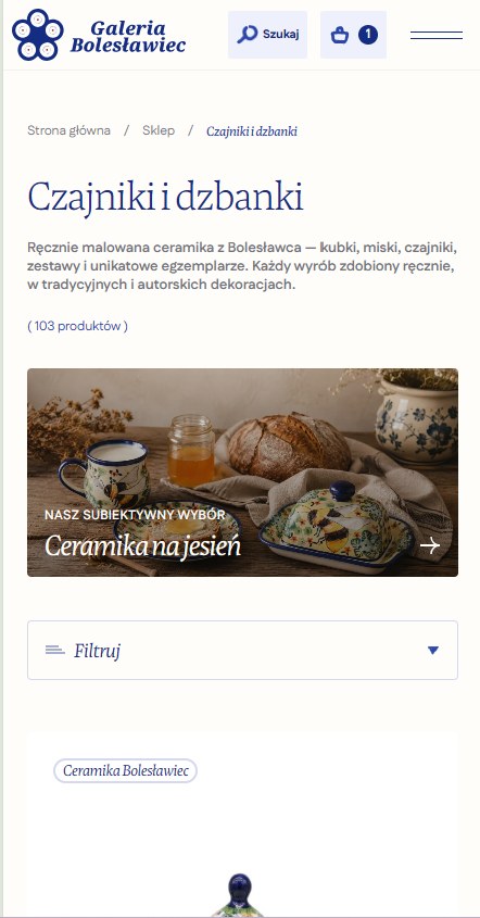 Wersja mobilna kategorii Czajniki i dzbanki w sklepie Galeria Bolesławiec